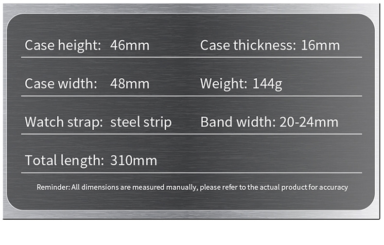 Digital-Analog-Armbanduhr für Herren mit Alarm, Stoppuhr, Nachtlicht, 50 m wasserdicht, Armband aus Edelstahl/PU-Leder, rundes Zifferblatt, 48 mm_voghion.com