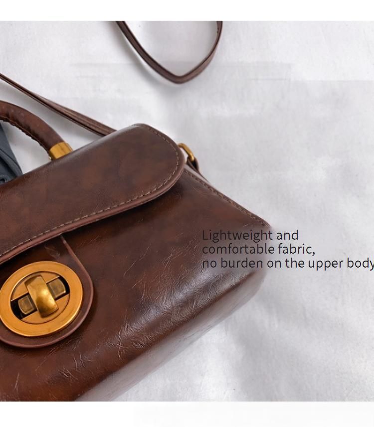Borsa a tracolla quadrata retrò da donna - Elegante borsa a tracolla in PU con tracolla staccabile, interno spazioso per gli oggetti essenziali quotidiani_voghion.com