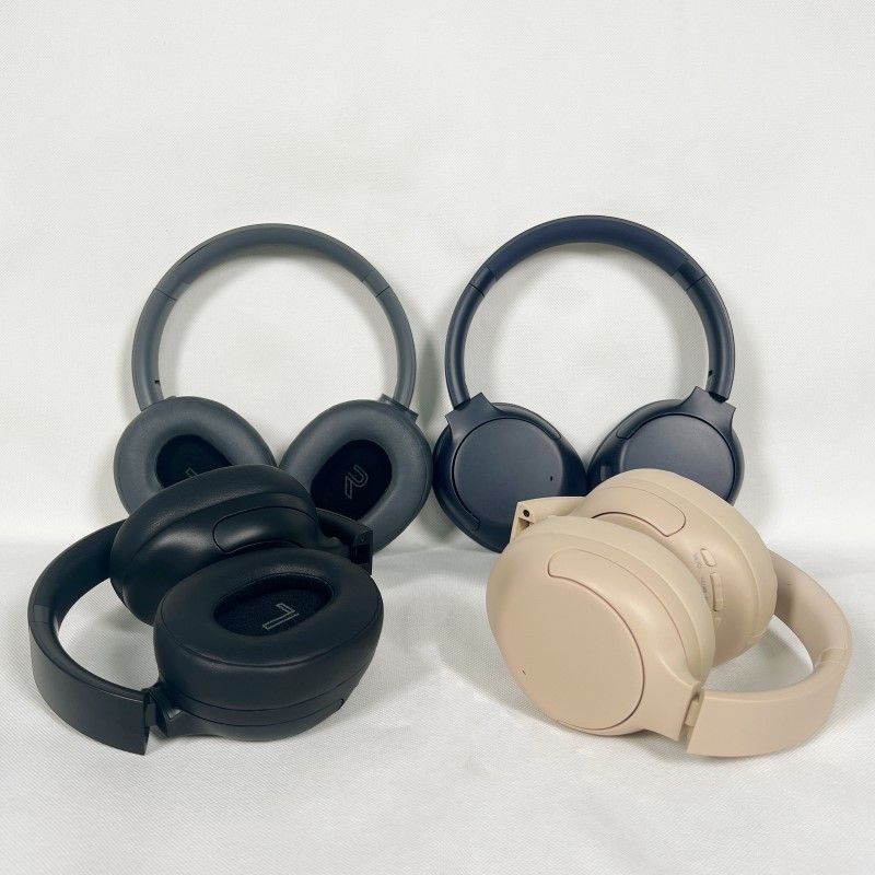 Bluetooth Headphones - Active Noise Cancelling, 50mm Drivers, 35H Playtime, Foldable Over-Ear Design (Gray/Khaki/Navy/Black)_voghion.com