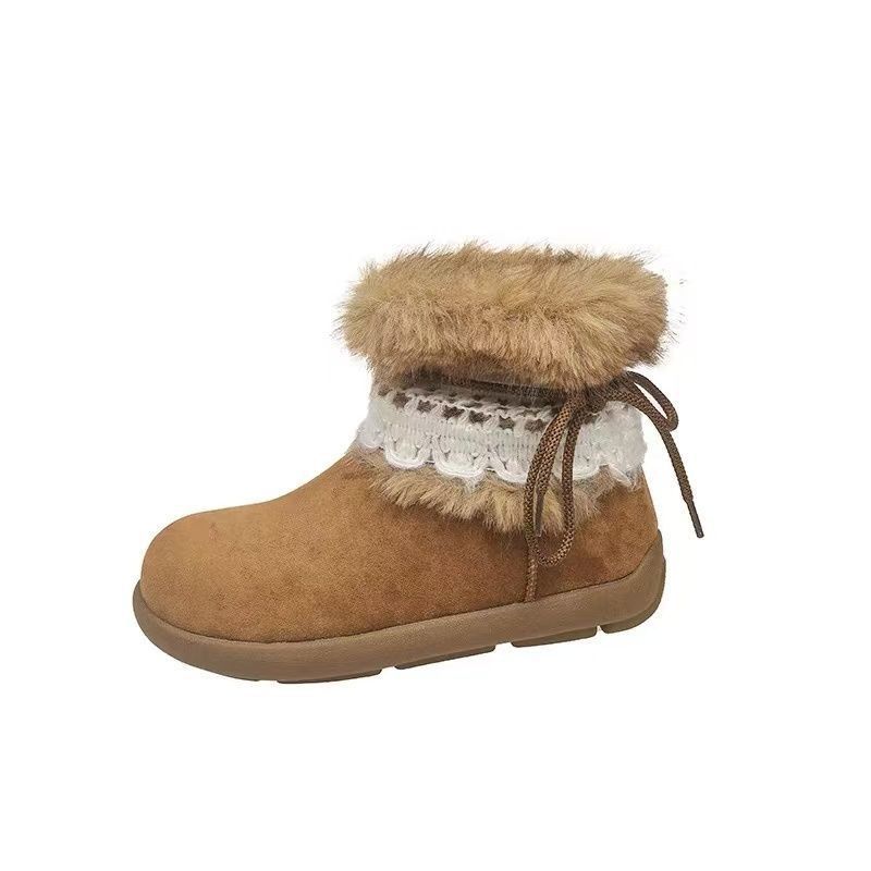 Bottes de neige fourrées pour enfants, antidérapantes et chaudes, nouveau modèle hiver 2025 avec semelle épaisse en polaire, semelle intermédiaire, grandes chaussures en coton, bottines_voghion.com