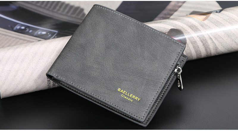 Portafoglio corto da uomo Baellerry Portamonete in pelle PU multi-card di alta qualità Porta carte di credito orizzontale alla moda_voghion.com