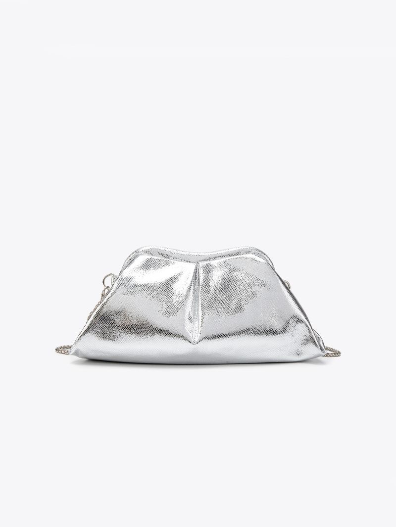 Borsa a tracolla con catena a motivo serpente, borsa con clip a nuvola, borsa da donna, borsa da sera, pochette, e-commerce_voghion.com