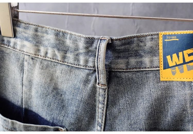 Pantaloncini in denim chiaro lavati da uomo, estivi, sottili, stile coreano, alla moda, vestibilità aderente, versatili, a cinque punte_voghion.com