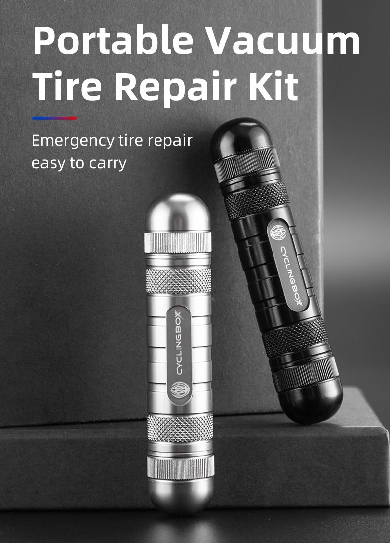 Tool bicycle aluminum alloy integrated storage portable vacuum tire repair rubber strip set_voghion.com
