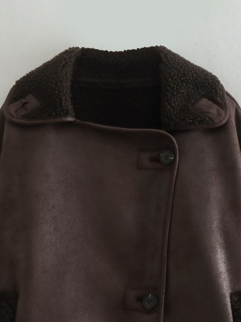 Cappotto caldo e imbottito in cotone con fodera in pelliccia, nuovo modello autunno-inverno da donna_voghion.com