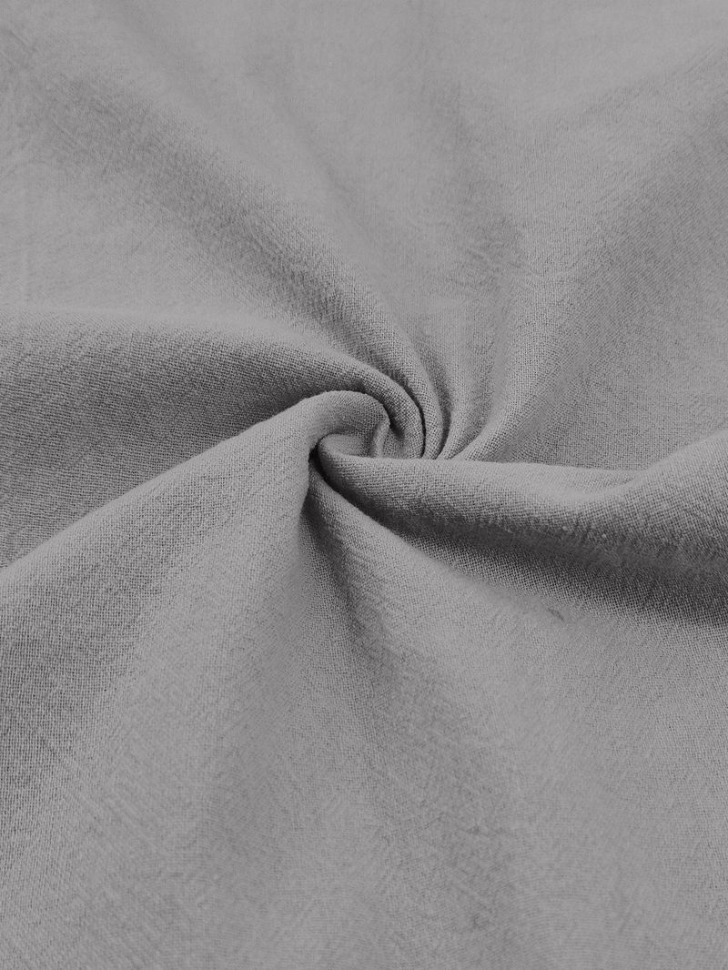 Camicia da uomo in lino a maniche corte con bottoni - Camicia casual estiva traspirante con taschino sul petto, comoda ed elegante per l'uso quotidiano_voghion.com