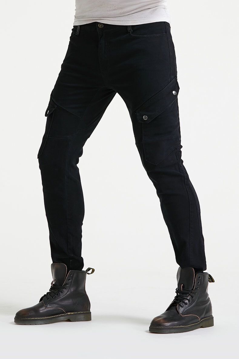 Jeans de moto pour hommes et femmes - Pantalons de motard coupe droite pour la course et le tout-terrain - Denim protecteur avec coutures renforcées_voghion.com