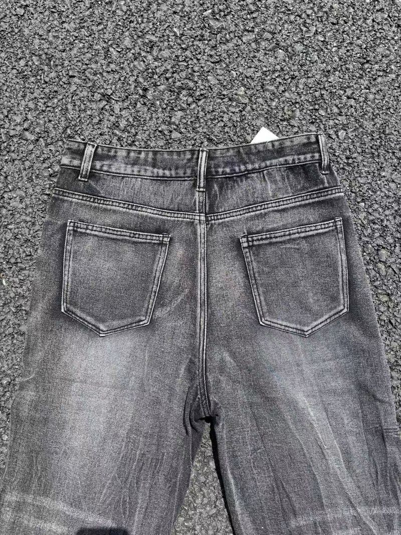 Relaxed Fit Straight Leg Jeans für Herren – Vintage Washed Denim Pants mit Used-Details für Streetwear & Urban Style_voghion.com