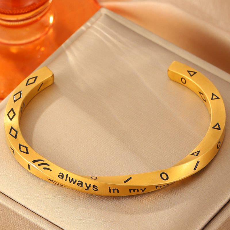 Bracciale in acciaio al titanio Mobius, bracciale alla moda transfrontaliero europeo e americano, da uomo, retrò, hip hop, con incisione, resistente allo sbiadimento_voghion.com