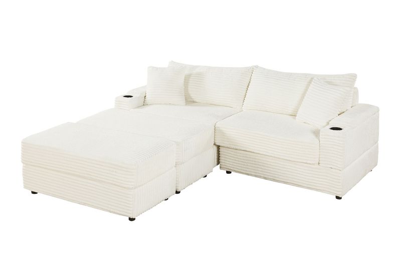 sofa With 2 Toss Pillows And A Ottoman ,Comfy Sofa- Deep Seat Couch For Living Room_voghion.com