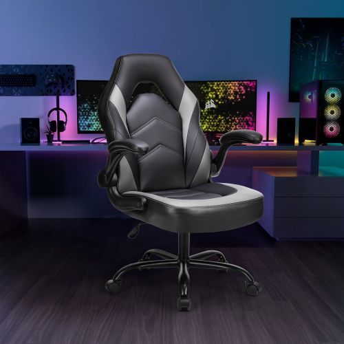 Ergonomic Office Computer Home Gaming Desk Chair Adjustable PU Leather Racing Chair Flip-up Armrest For Christmas Furniture_voghion.com