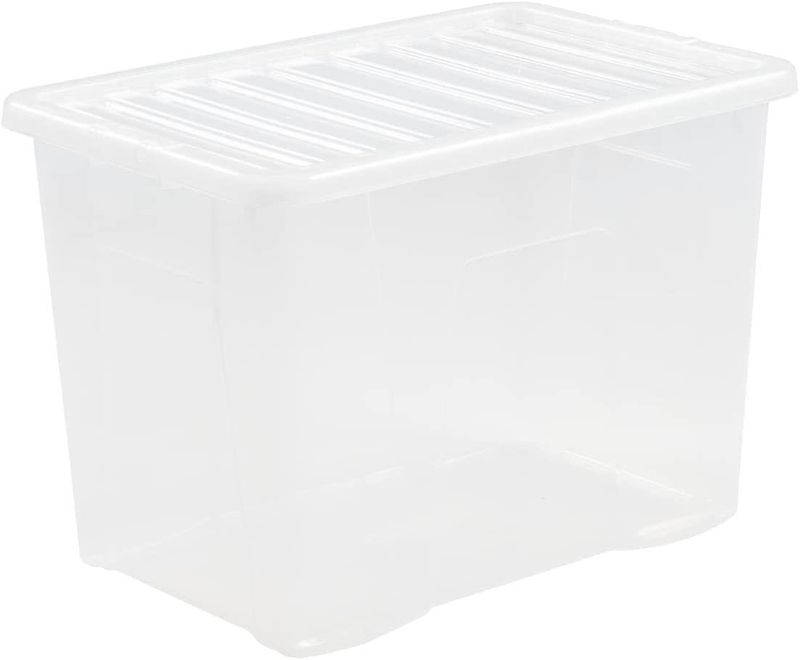 Storage Box Wham 80 Litre , Versatile Clear Home Storage, Clear (5 Pack)_voghion.com