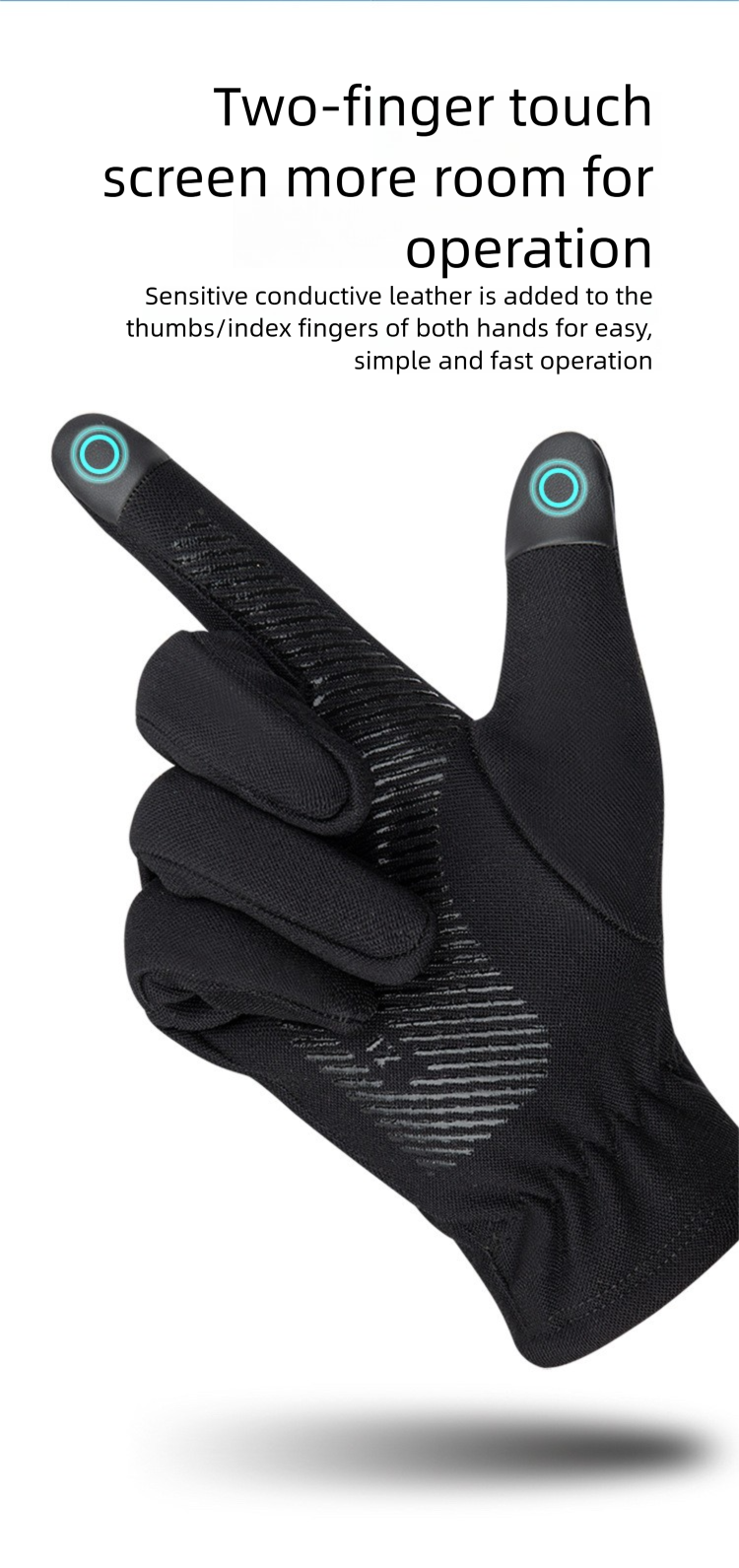 Rutschfeste, dicke Touchscreen-Handschuhe für Outdoor-Sportarten, warm für den Winter, ideal zum Radfahren und Laufen_voghion.com