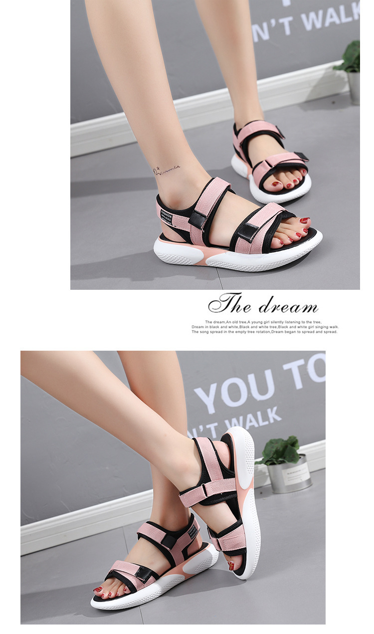 Women's casual Velcro muffin platform beach shoes_voghion.com