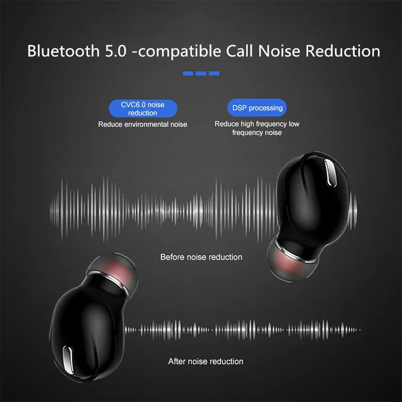 X9 Ασύρματα ακουστικά Bluetooth 5.0 Ακουστικά με μικρόφωνο Μονό in-Ear Sports Αδιάβροχο TWS Earbuds Bluetooth Handsfree Ακουστικά_voghion.com