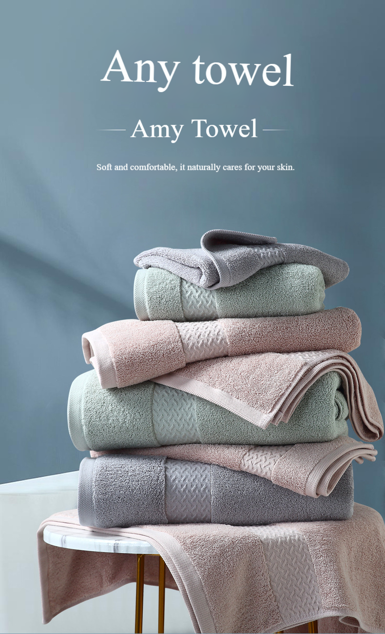 Amy Cotton Bath Towel Set - Ultra Soft & Absorbent, Baby & Kids Friendly, Minimalist Luxury Style_voghion.com