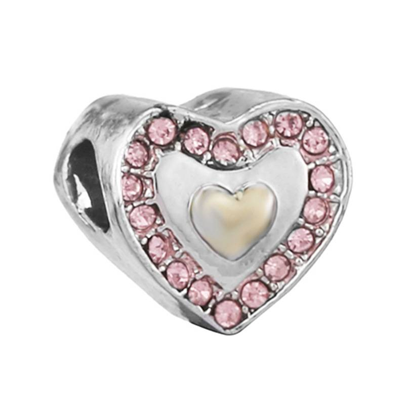 Braccialetto di perline con ciondolo a doppio delfino con diamanti rosa, accessori fai da te_voghion.com