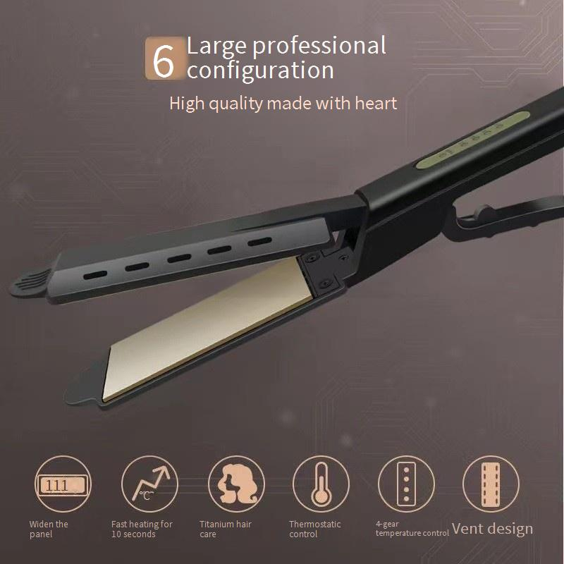 Fer à lisser professionnel avec technologie à ions négatifs - Température réglable pour la maison et les voyages - Coiffeur anti-frisottis et sans dommages_voghion.com