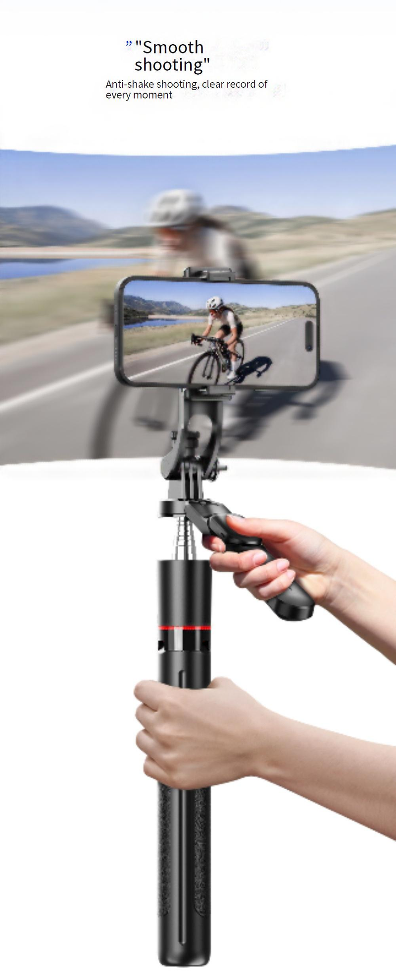 Bastão de selfie F16 com controle remoto Bluetooth, tripé e luz de preenchimento dupla - Suporte extensível para celular para fotos e vídeos estáveis, rotação de 360°_voghion.com