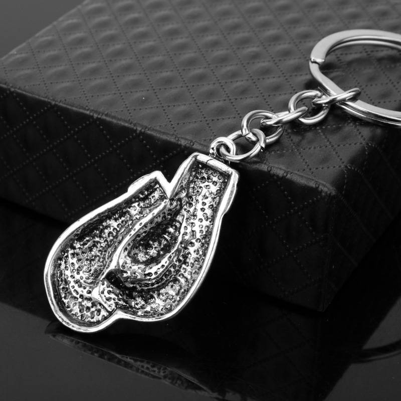 Boxing Gloves Engraved Keychain Stainless Steel Polished Creative Keychain Cross-border E-commerce_voghion.com