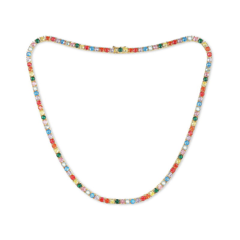 Collier tennis pour femme avec zircone cubique de 3 à 5 mm, élégante chaîne en laiton plaqué or, tendance au quotidien_voghion.com