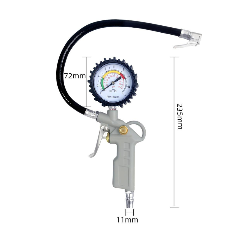 Professional Tire Pressure Gauge With Universal & American Valve Connectors - 0-220PSI High Accuracy, Portable & Durable For Cars, Bikes, Motorcycles_voghion.com