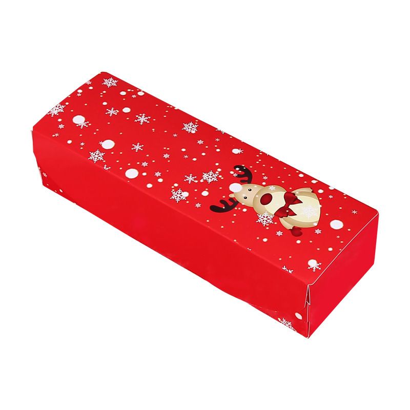 Christmas Reindeer Flip Top Cake Box - 350g White Cardstock Baking Packaging For Cupcakes, Cookies & Snowflake Crisps (Set Of 25)_voghion.com