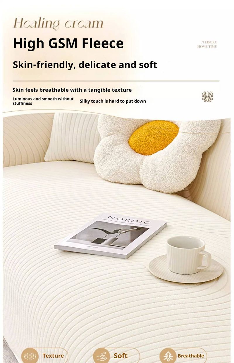 Sofabezug-Set aus Fleece mit Wellenmuster – Komplett elastischer Bezug mit Kissenbezügen, rutschfest und katzensicher für Ecksofas_voghion.com