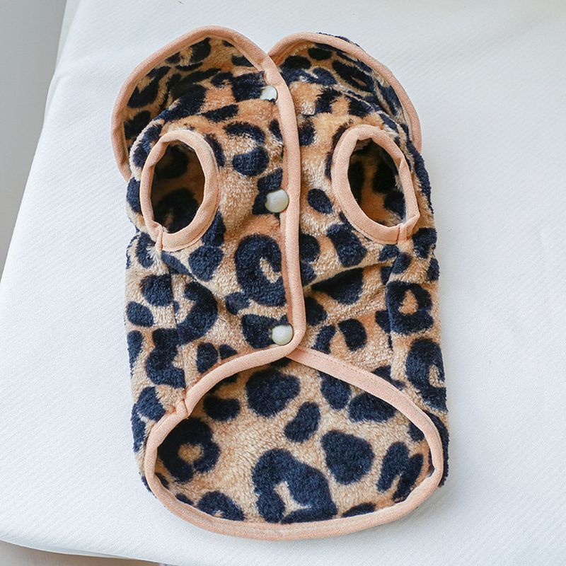 Guangying Haustier-Weste, Puppenhalsband, Leopardenmuster, ärmellos, zweibeiniger Welpen-Hunde-Pyjama-Kostüm, Heimtierbedarf_voghion.com