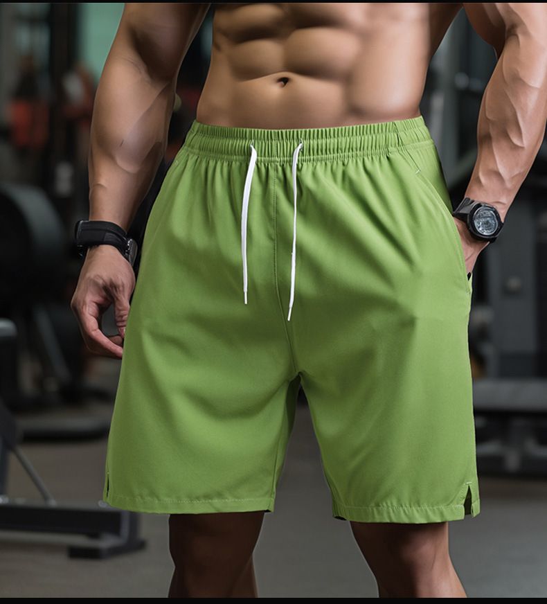 Shorts Men Summer Solid Color Large Size Loose Casual Pants Men Thin Quick Drying Running Sports Fitness Five Point Pants_voghion.com