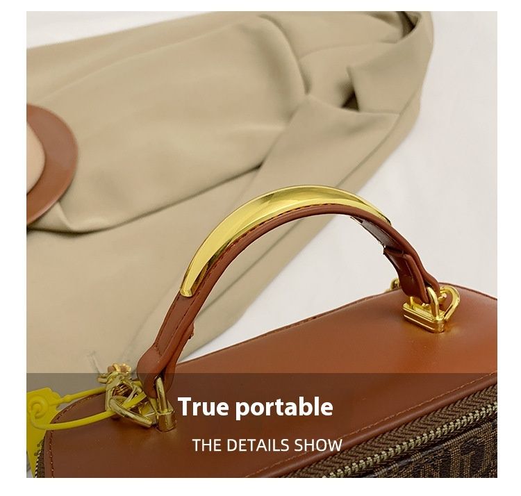 Box Bag 2024 New Minimalist and Fashionable Retro Letter Large Capacity Portable Box Bag Crossbody Bag for Women_voghion.com