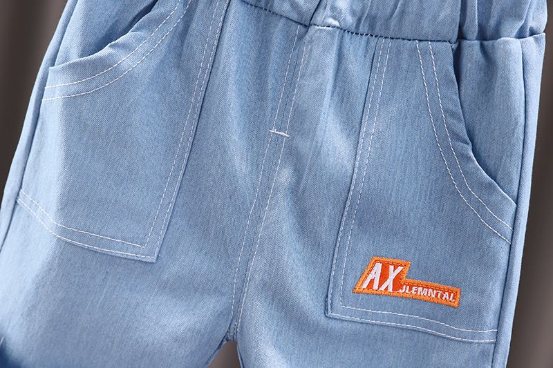 2024 Summer Trendy Korean Edition Boys and Girls Casual Cartoon Fashionable Striped Short Sleeve Shorts Set of Two_voghion.com