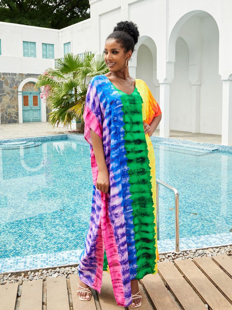 Boho Chic Cotton Beach Cover-Up – Loose Robe Style Swimsuit Outerwear For Vacation & Poolside Relaxation_voghion.com