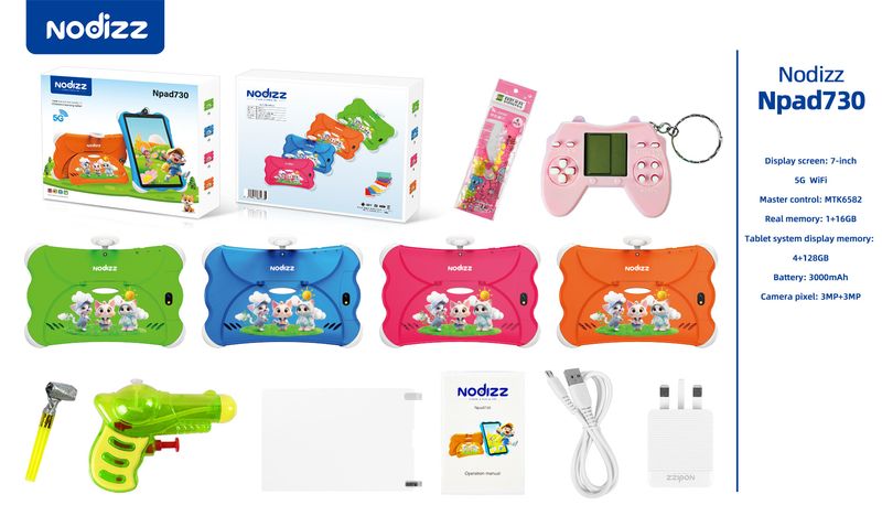 B89PLUS Children's Tablet 7-Foot Game Anti Drop Protective Case Cartoon Portable Comes with Love Doll_voghion.com