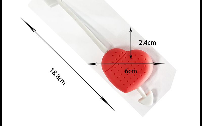 Kreative ein Pfeil durch das Herz Silikon Teesieb Tee Brewer Interessante Liebe Teelöffel Filter Tee Rückstände PVC Farbe Box Verpackung_voghion.com