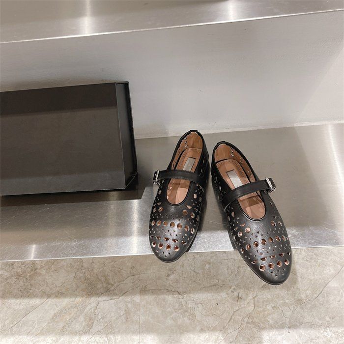 Round Toe Strap Flat Ballet Fashion Casual Single Shoes 2025 Summer New Hollow Breathable_voghion.com