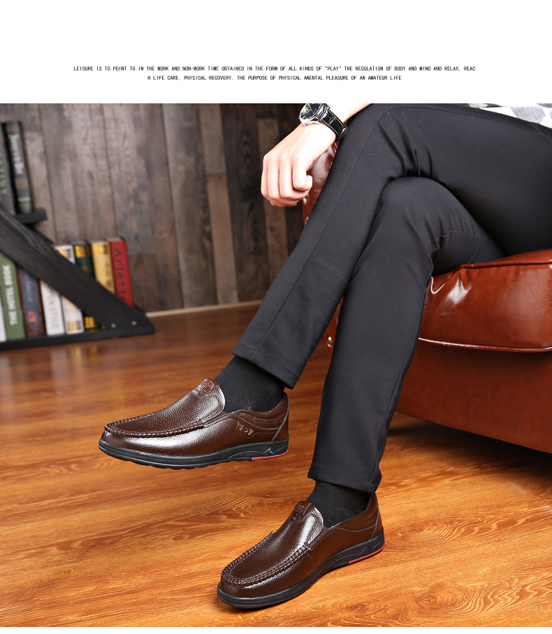 Erkek Modası İngiliz Stili Klasik Rahat İnek Derisi Siyah Sıcak Satış Nefes Alabilir İş Slip-on Erkek Deri Ayakkabı Büyük Beden_voghion.com