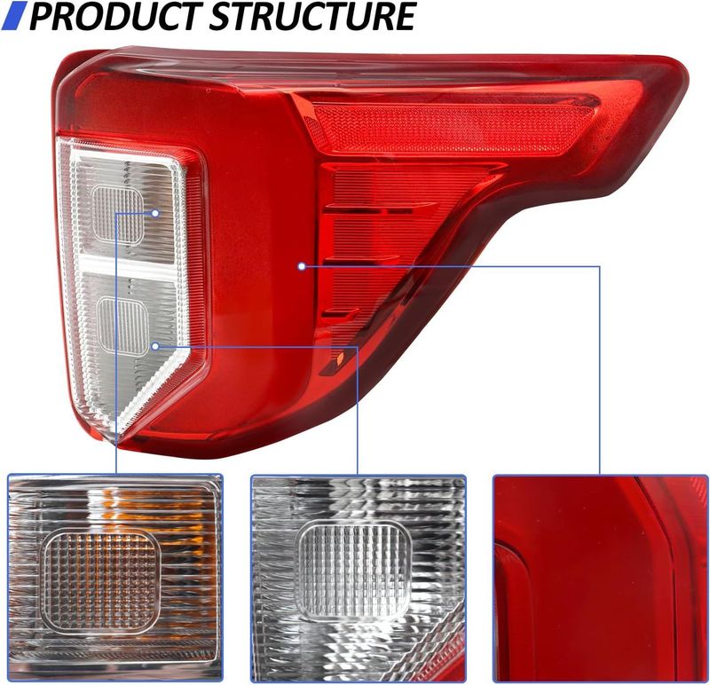 Left Driver Side LED Tail Light Fit For 2020 2021 2022 Ford Explorer, Outer Rear Brake Lamp_voghion.com