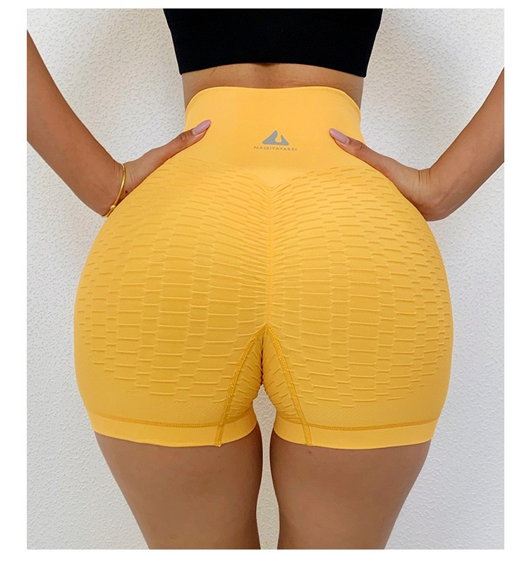 Pantalon de yoga pour femmes, sans couture, serré, pêche, exercice de hanche, trois points, fitness, extérieur, porter un pantalon de cyclisme_voghion.com