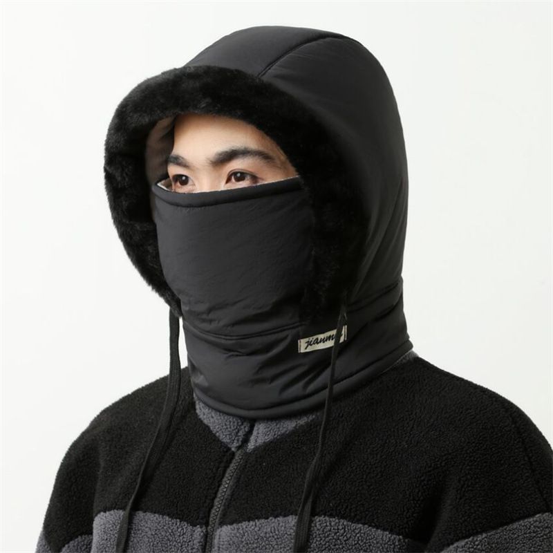 LazyZoom Fleece-Lined Thickened Windproof Snow With Scarf And Face Mask, Cold-Resistant Skiing Lei Feng Hat Women, Winter Cycling_voghion.com