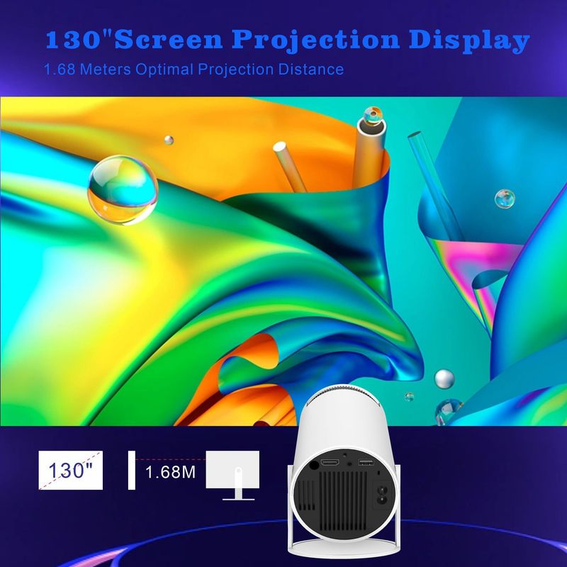 hy300pro Projector Home Use 4K Portable LCD Ultra HD Living Room Wall Projection Wireless Screen Sharing_voghion.com