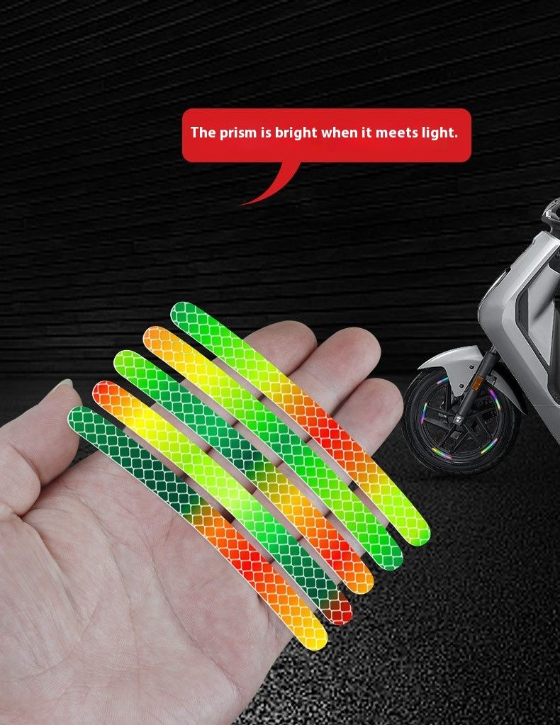 Autocolant reflectorizant colorat pentru butucul roții, autocolant reflectorizant universal pentru biciclete electrice, bandă reflectorizantă autoadezivă_voghion.com