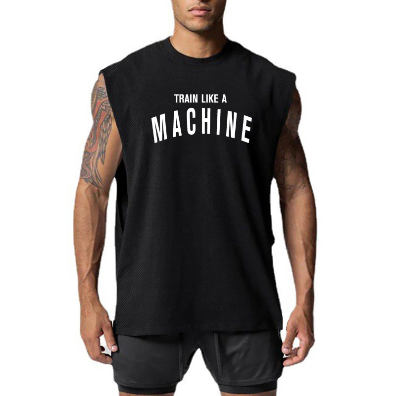 Muscle Shirt Brother Summer Thin Men's Sports Quick Dry Elastic Tank Top Gym Training Tight Sleeveless Men's Sweatshirt_voghion.com