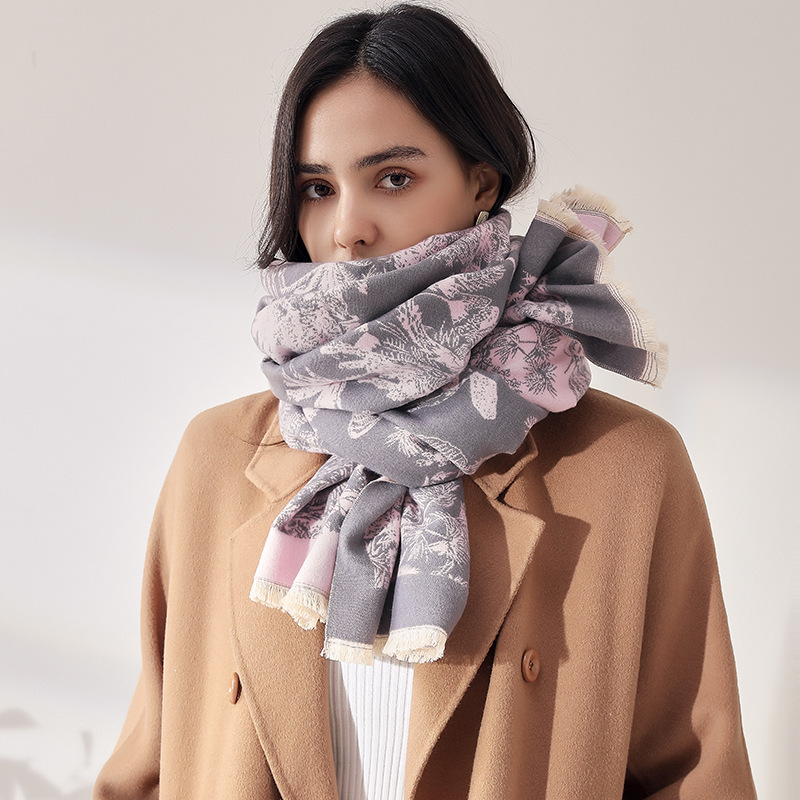 Autunno e inverno nuova sciarpa spessa da donna tutta cintura scialle in cashmere imitazione double face grigio senior_voghion.com