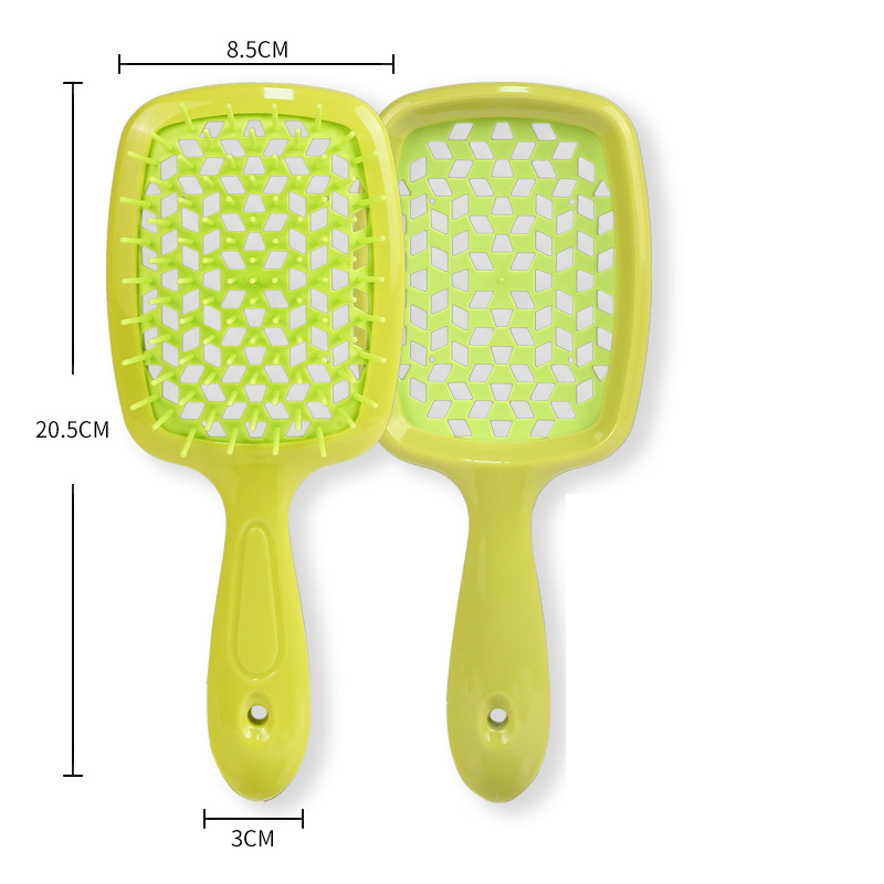 Square Mesh Hair Brush – Colorful Detangling & Scalp Massage Comb (29 Colors)_voghion.com