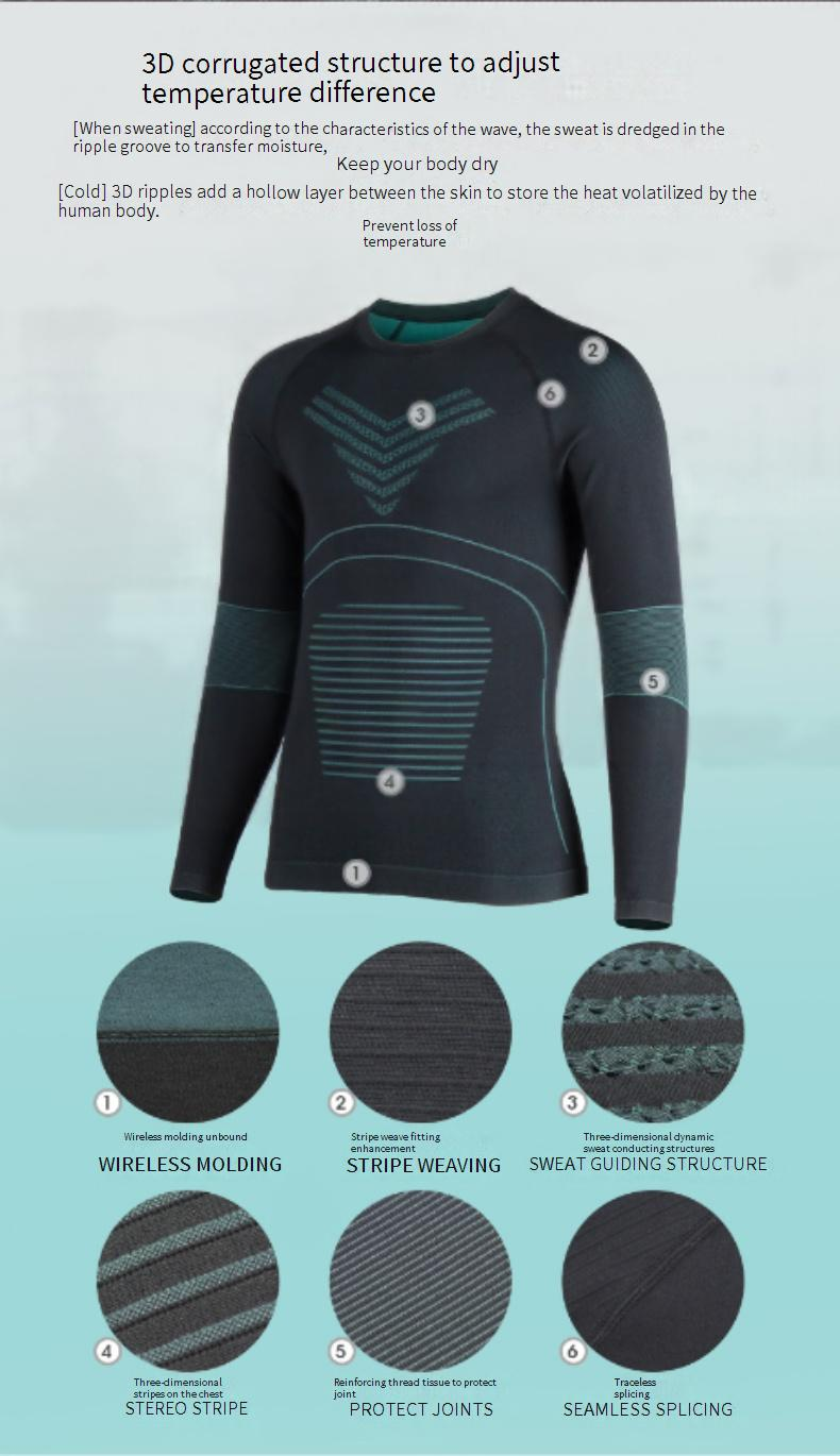 Das neue Winterski-Set ist mit warmer, schnelltrocknender, atmungsaktiver Outdoor-Cycg-Kindersportunterwäsche ausgestattet_voghion.com