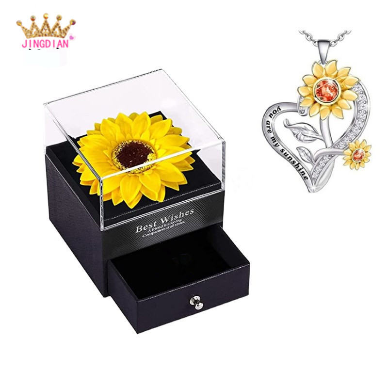 Sieradenset voor dames Mode zonnebloem kunstbloem bloem ornamenten accessoires ketting Moederdag Valentijnsdag Kerstcadeau_voghion.com