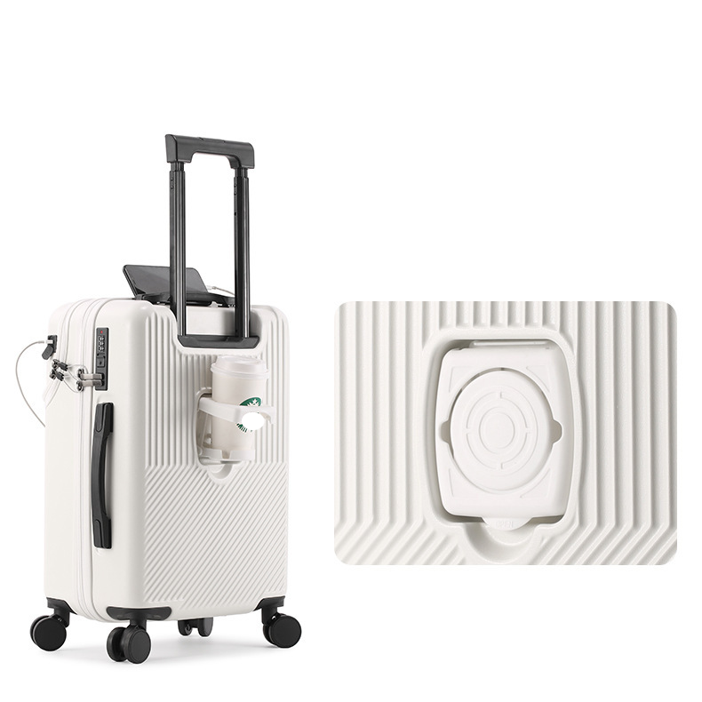 Luggage Bags Front Opening Large Capacity Luggage Side Open Cover Multi-function Wear-resistant Pull Rod Box Business Travel Password Box_voghion.com