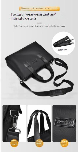 Borse da uomo Borsa a tracolla portatile in tessuto Oxford da uomo Borsa da ufficio per lavoro Borsa per computer di grande capacità Borsa casual_voghion.com