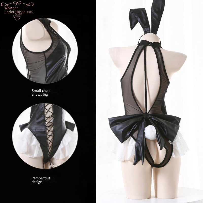 Szextermékek, fehérnemű, új termék, lakkbőr, nyitott egyrészes, nyuszi lány, tiszta vágy, szexi, COS, egyenruha, szerepjáték, női_voghion.com